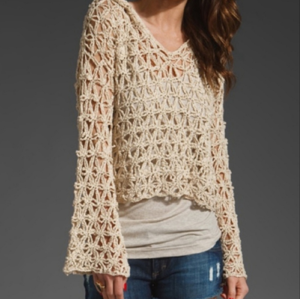 ⭐Free People Star Stitch Crochet Sweater XS